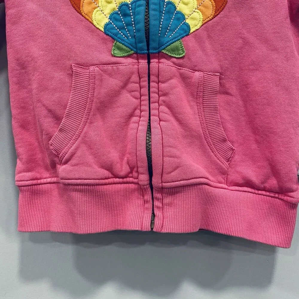 Frugi Toddler Girl 2-3 Switch Carbis Pink Organic Cotton Hoodie Jacket Seashell